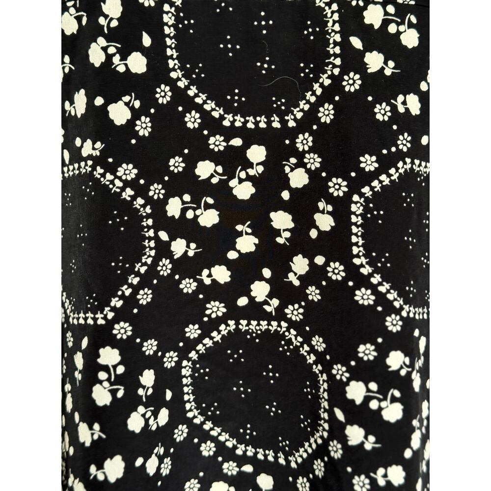 Free People Black White Floral Geometric Mini Dress Tunic Size 2 Lace Trim - Picture 8 of 12